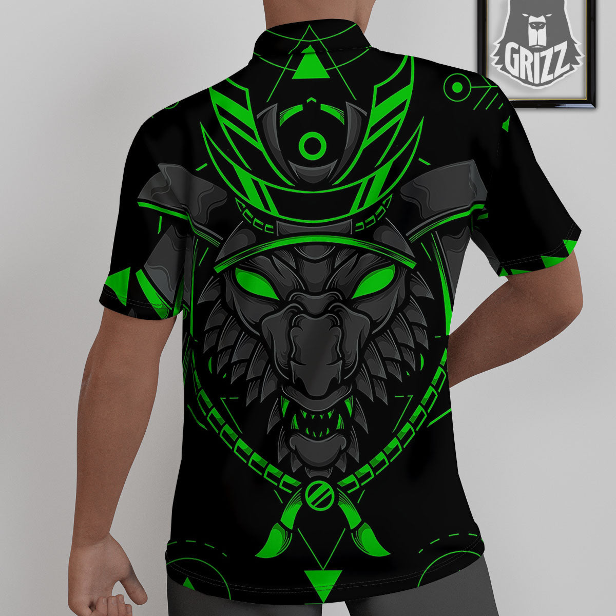 Mask Robot Samurai Print Untucked Shirts-grizzshop