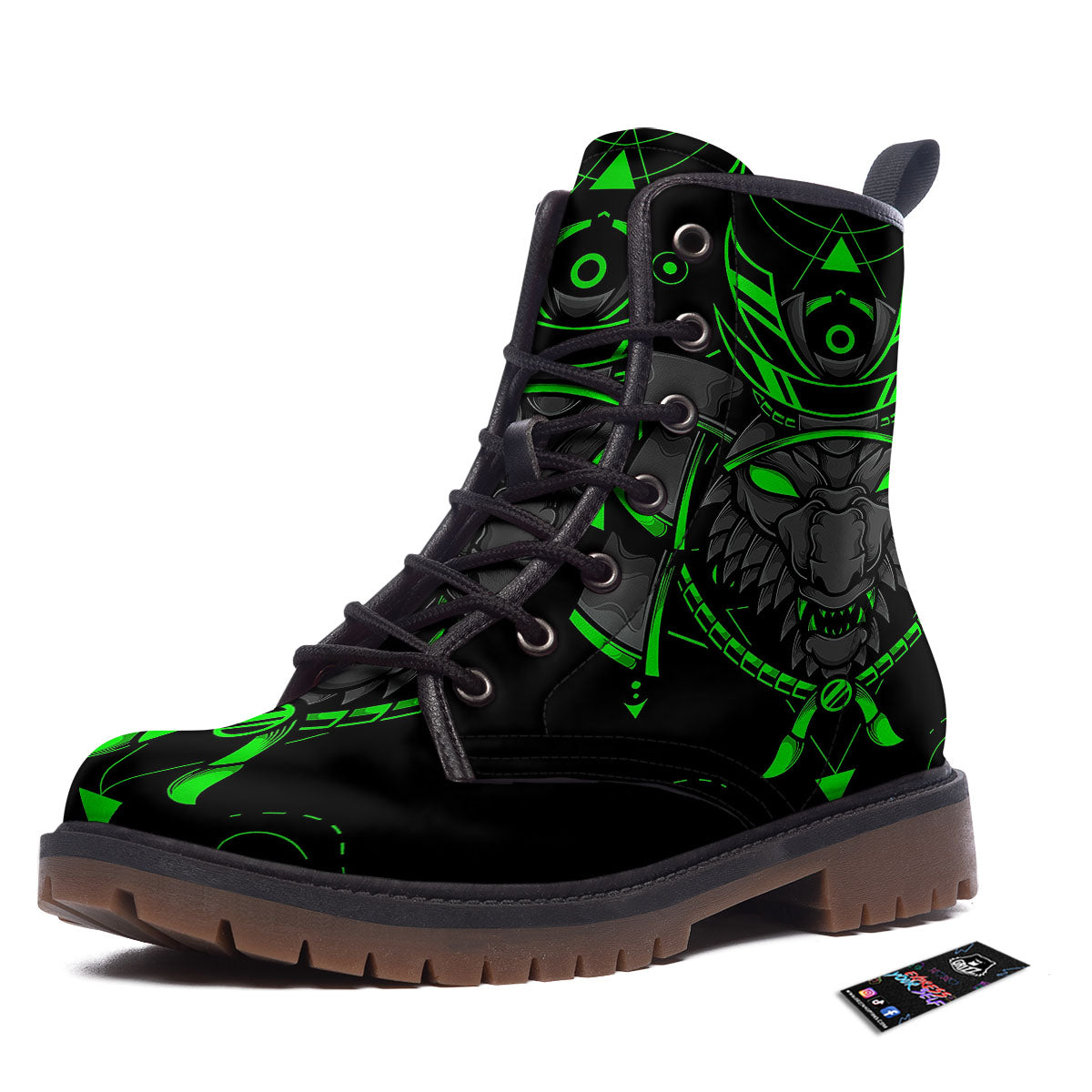 Mask Robot Samurai Print Work Boots-grizzshop