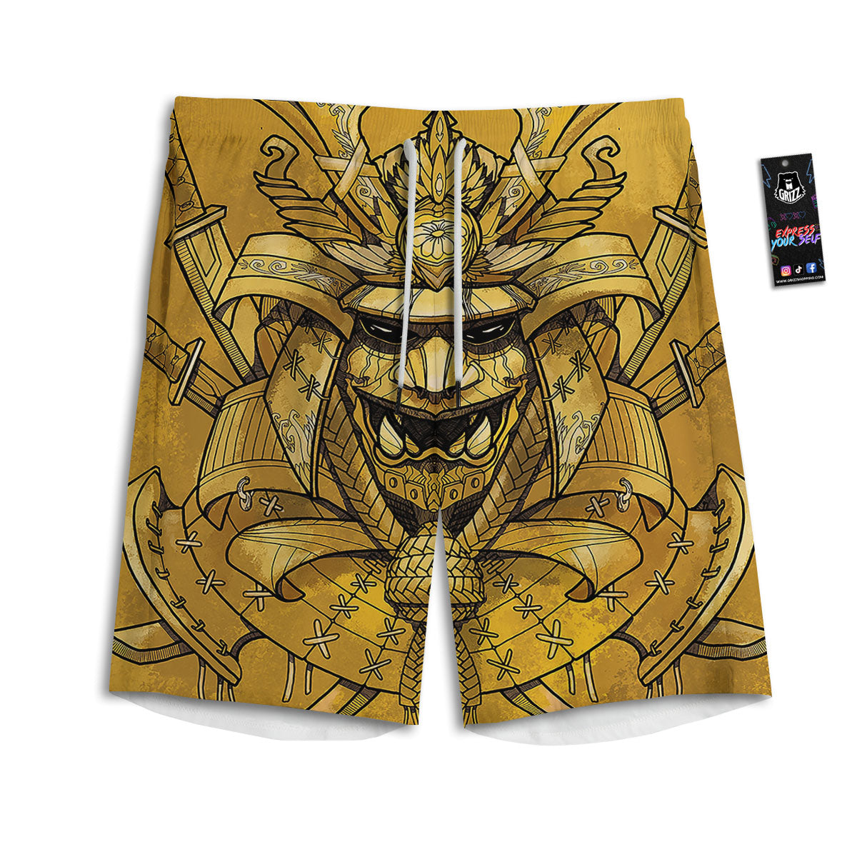 Paisley Elephant Hamsa Print Pattern Men's Athletic Shorts