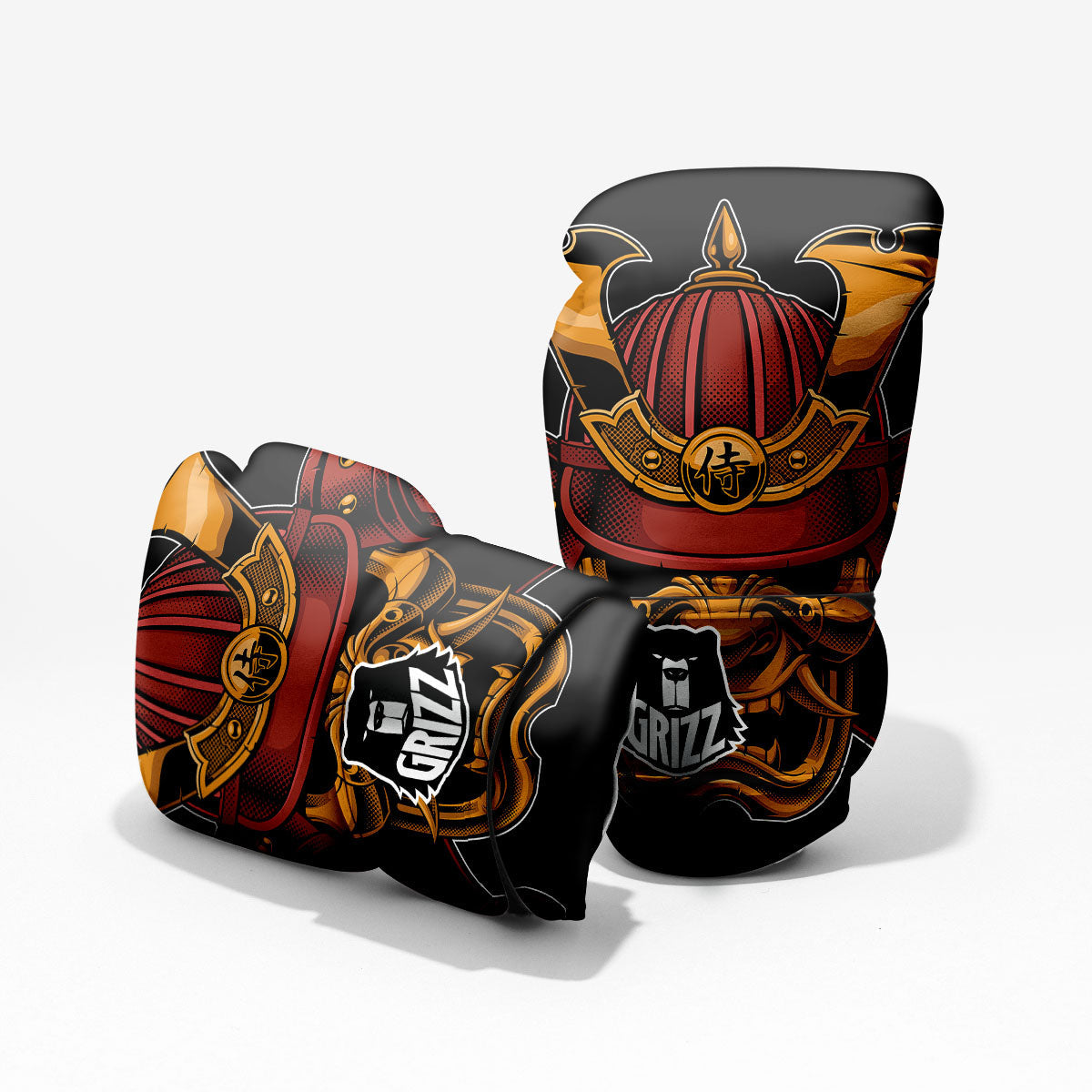 Mask Samurai Warrior Print Pro Boxing Glove