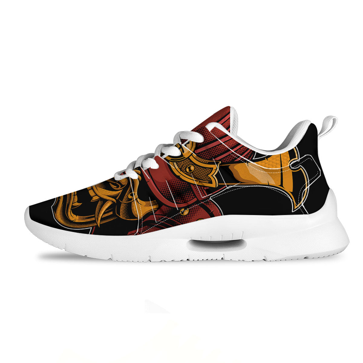Mask Samurai Warrior Print Tennis Shoes-grizzshop