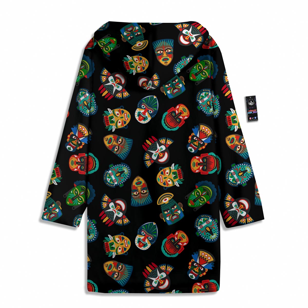 Mask Tribal Tiki Print Pattern Men's Windbreaker Jacket-grizzshop