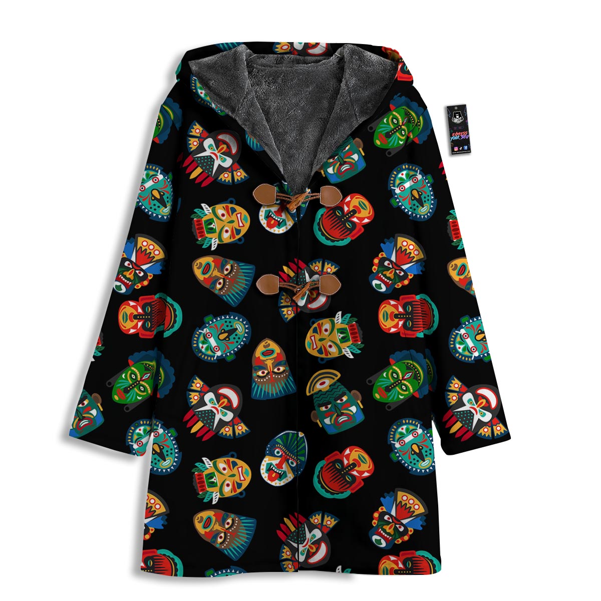 Mask Tribal Tiki Print Pattern Men's Windbreaker Jacket-grizzshop