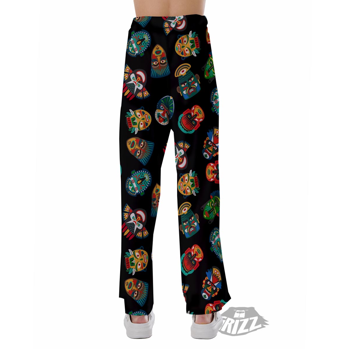 Mask Tribal Tiki Print Pattern Pajama Pants-grizzshop