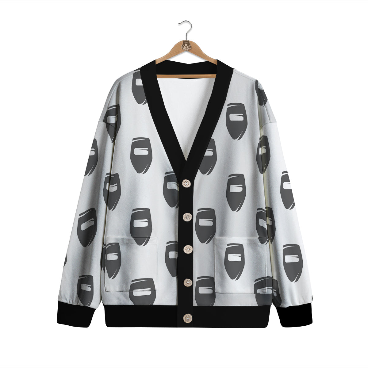 Mask Welding Print Pattern Cardigan-grizzshop