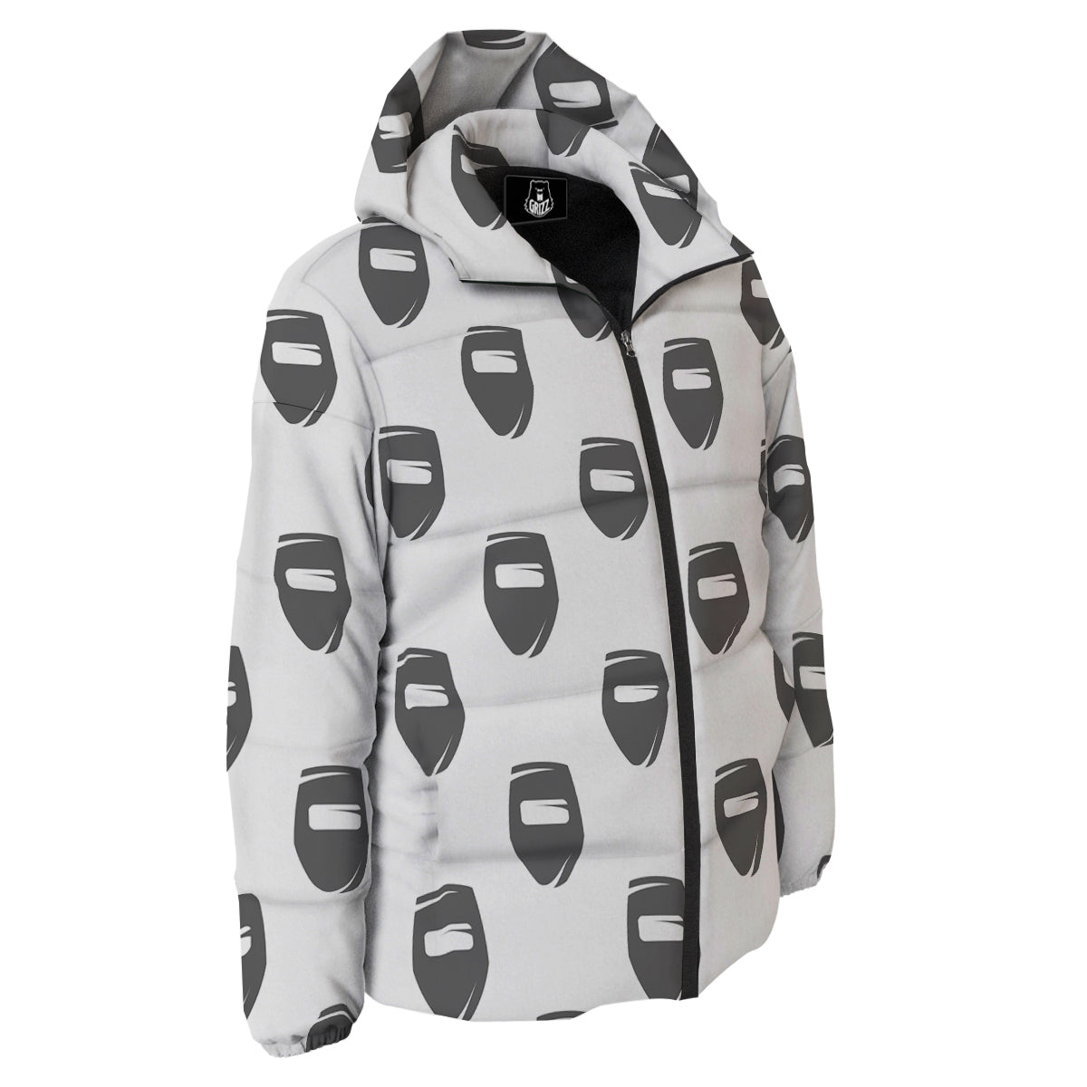 Mask Welding Print Pattern Down Jacket-grizzshop