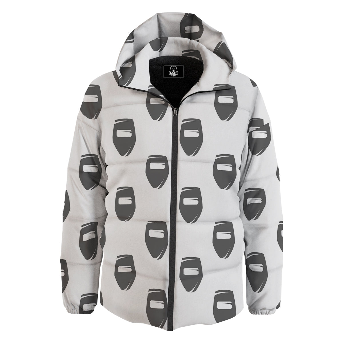 Mask Welding Print Pattern Down Jacket-grizzshop