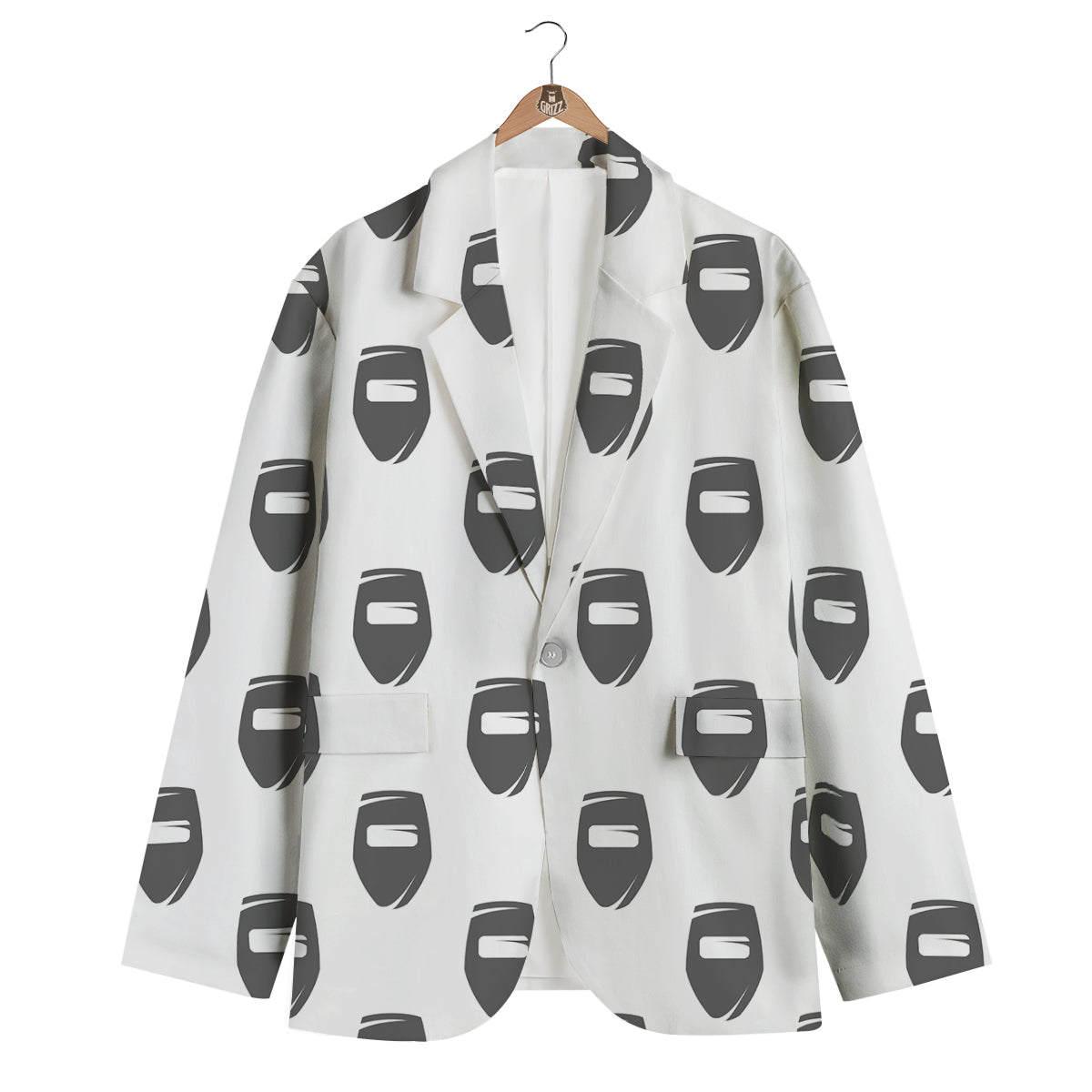 Mask Welding Print Pattern Men's Blazer-grizzshop