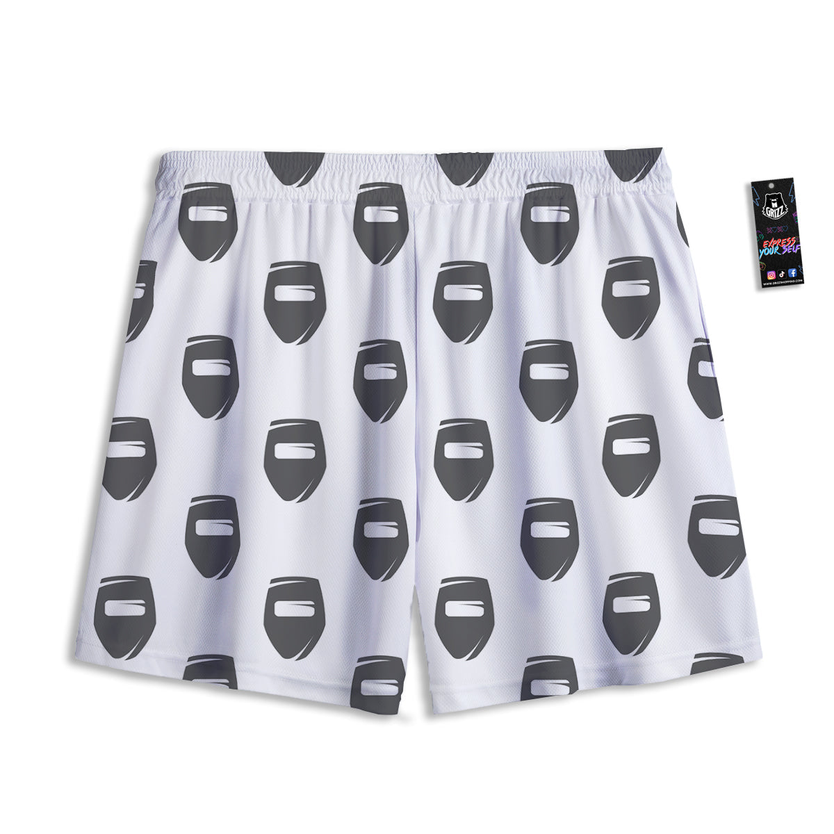 Mask Welding Print Pattern Mesh Shorts-grizzshop