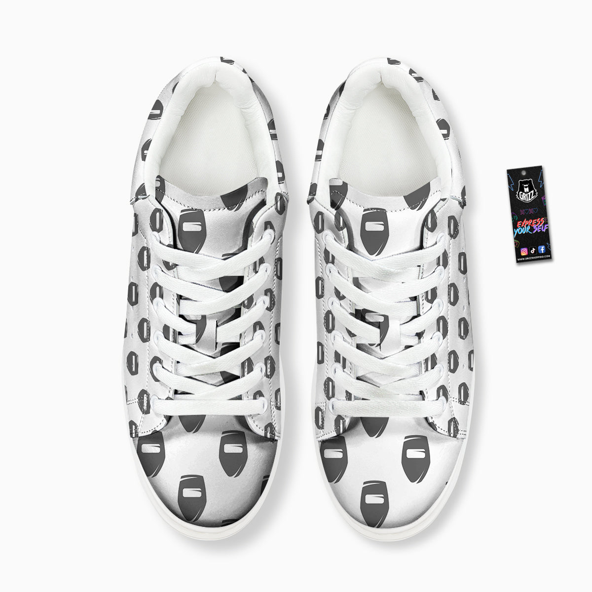 Mask Welding Print Pattern Platform Shoes-grizzshop