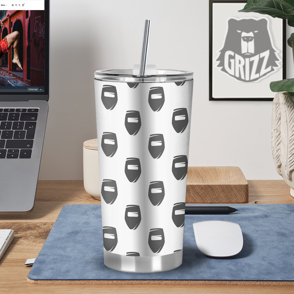 Mask Welding Print Pattern Tumbler-grizzshop