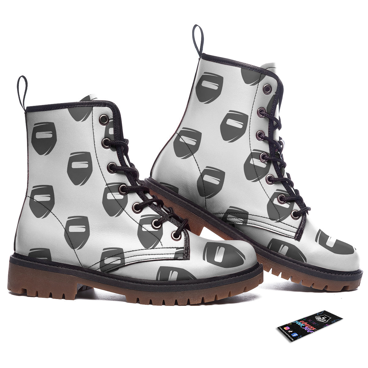 Mask Welding Print Pattern Work Boots-grizzshop