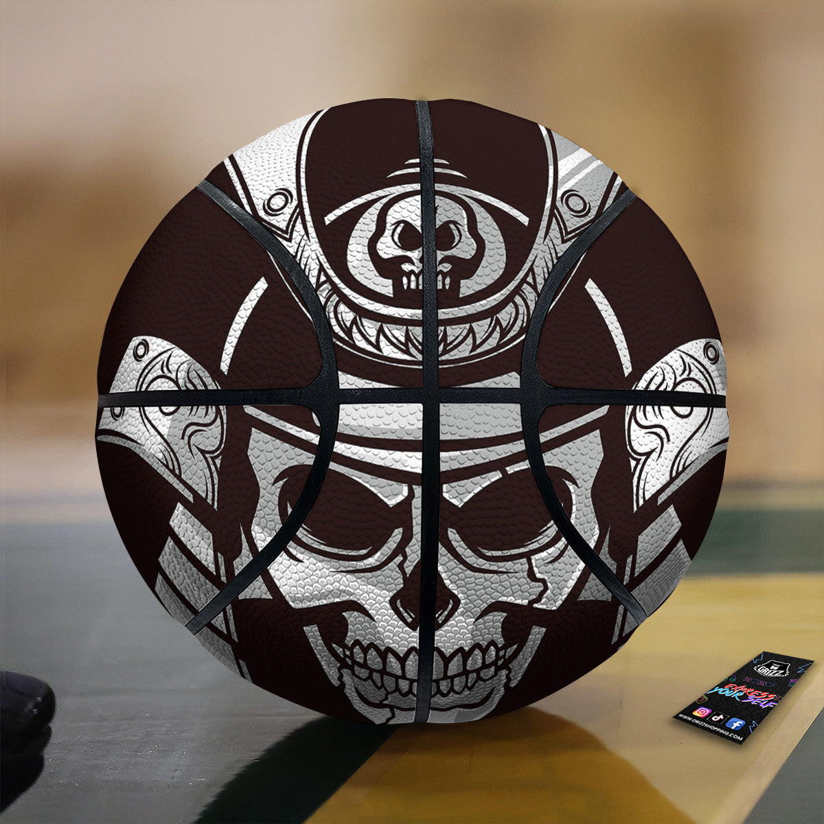 Mask Black Samurai Print Basketball
