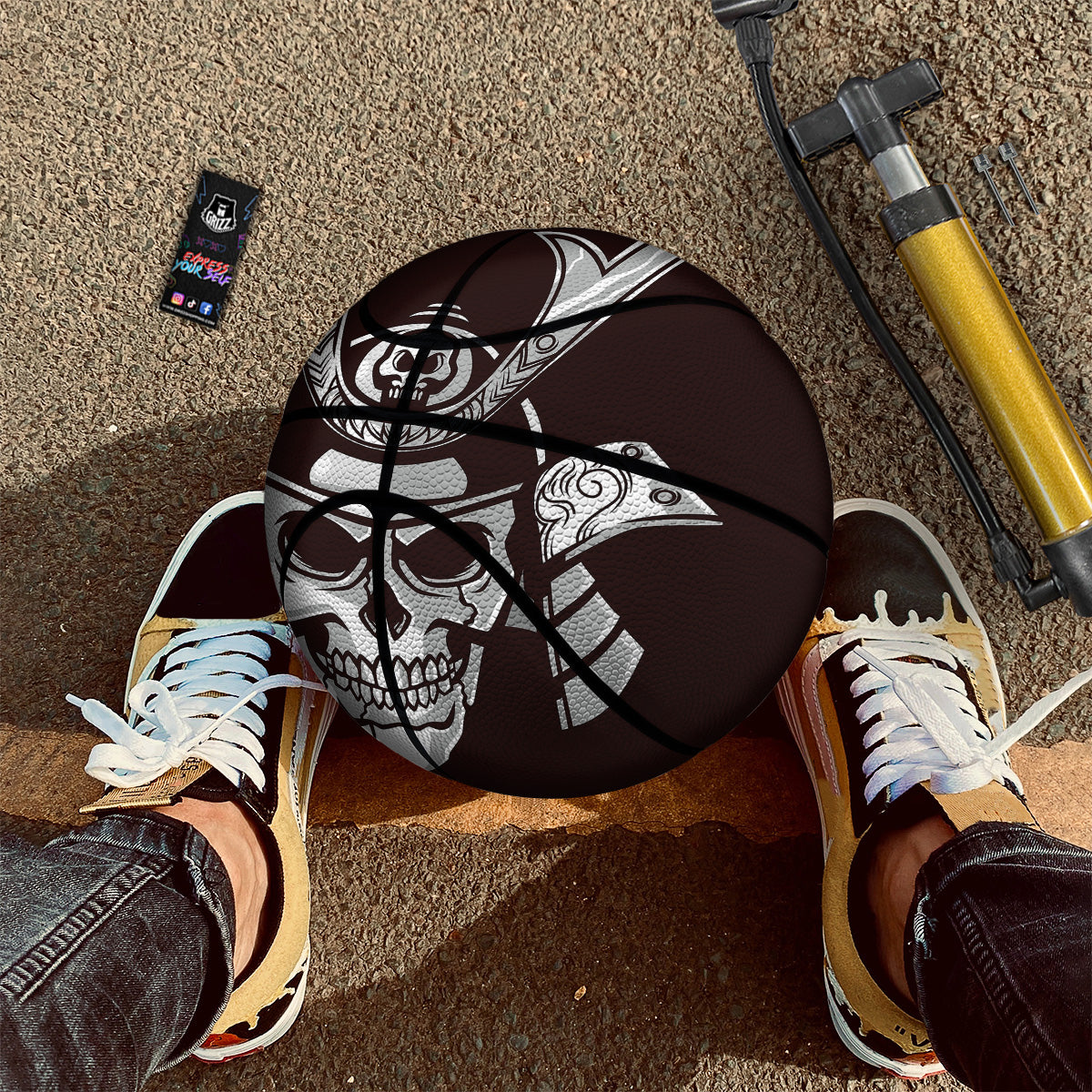 Mask Black Samurai Print Basketball