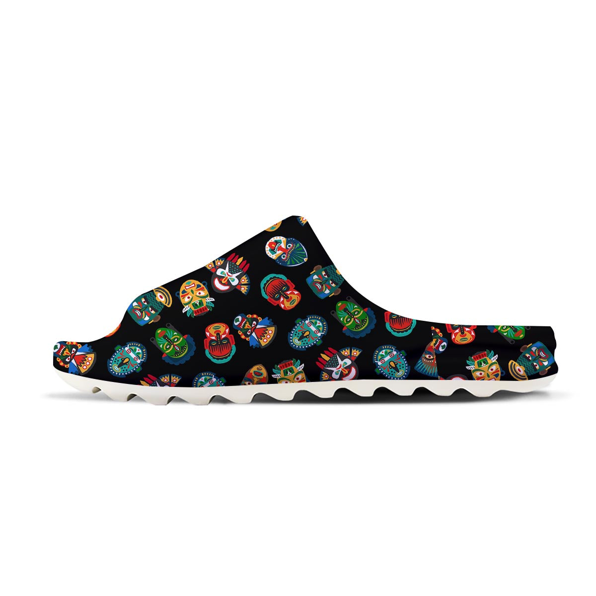 Mask Tribal Tiki Print Pattern Sandals-grizzshop