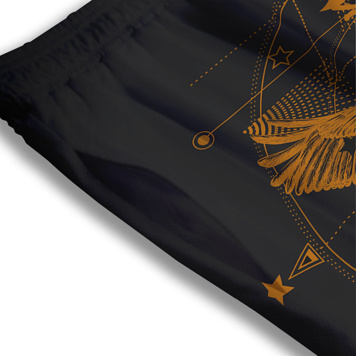 Masonic Eye Raven Print Mesh Shorts