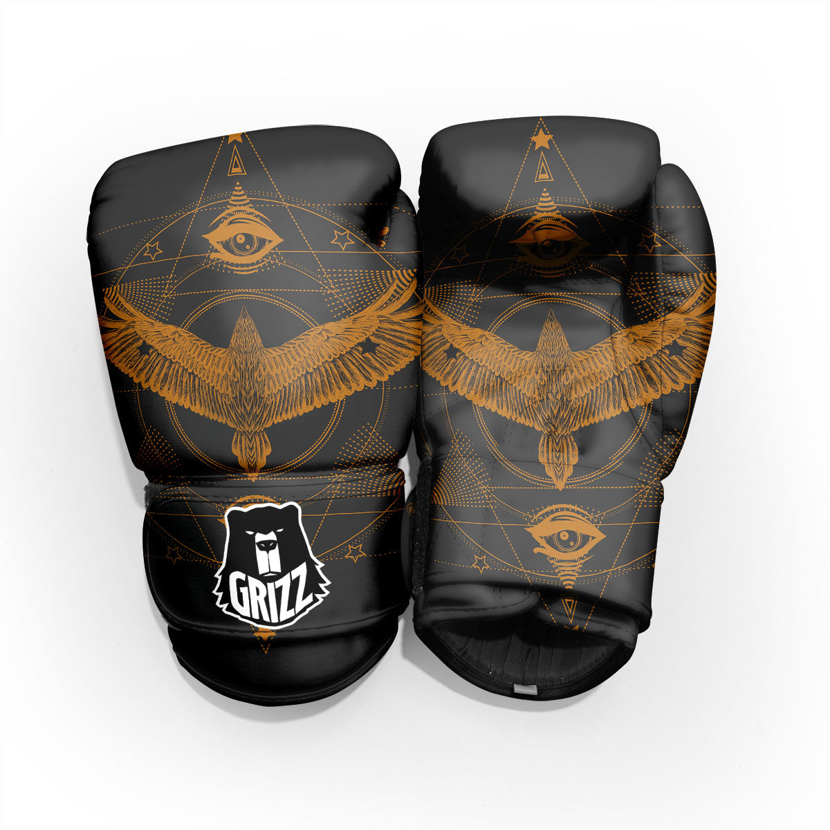 Masonic Eye Raven Print Pro Boxing Glove