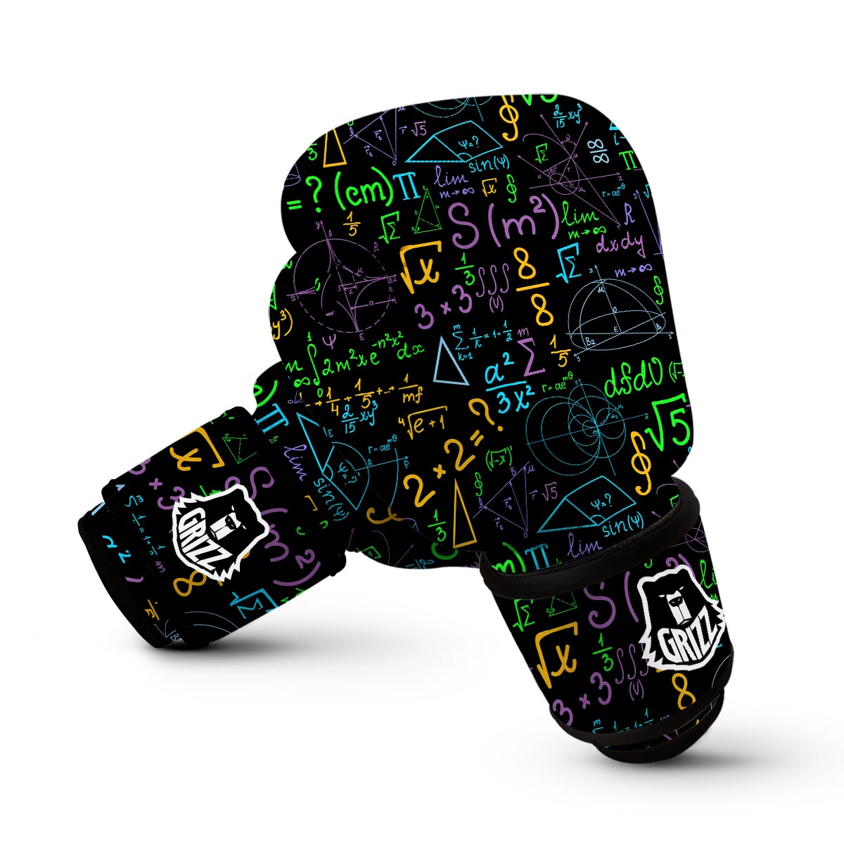 Math Pattern Print Boxing Gloves-grizzshop