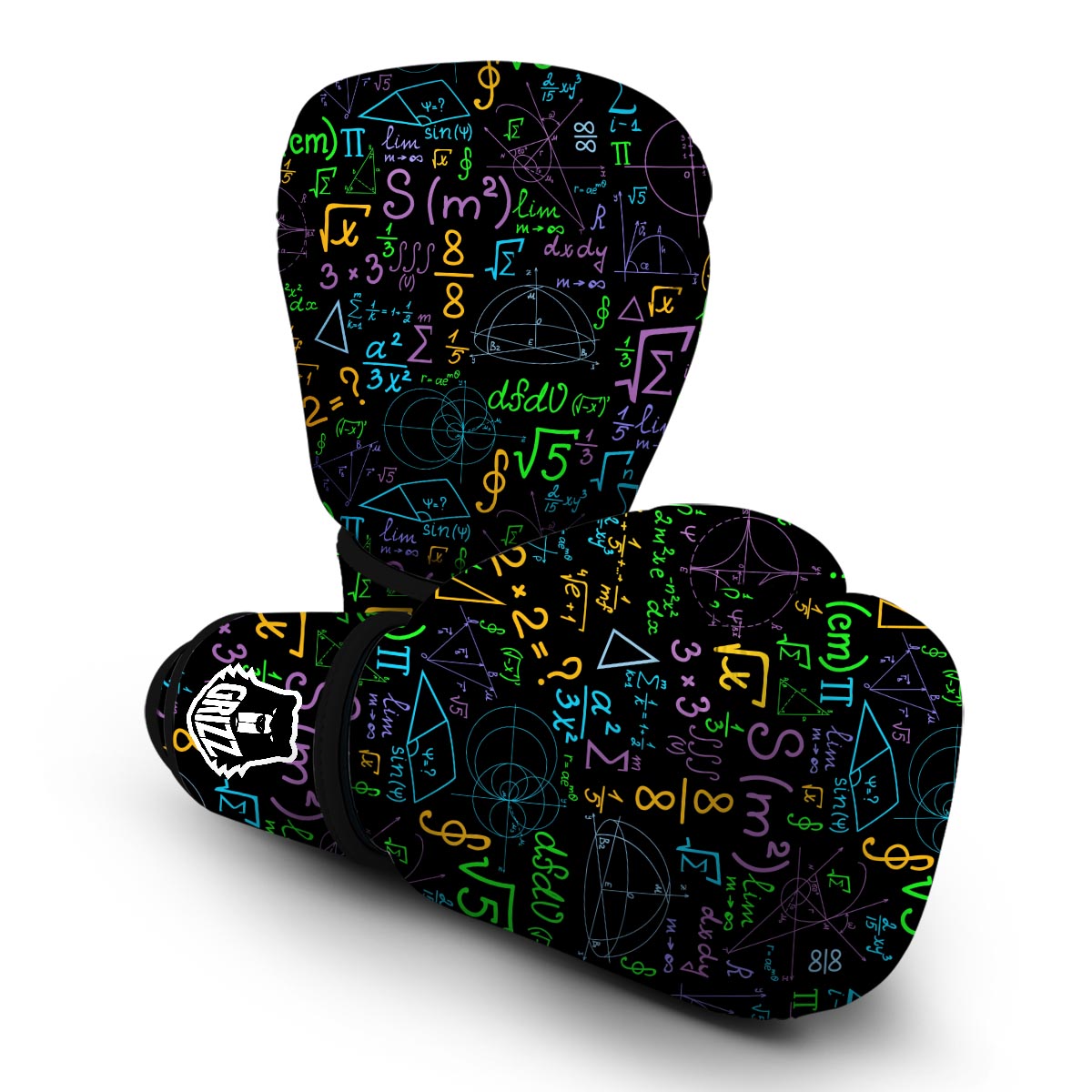 Math Pattern Print Boxing Gloves-grizzshop