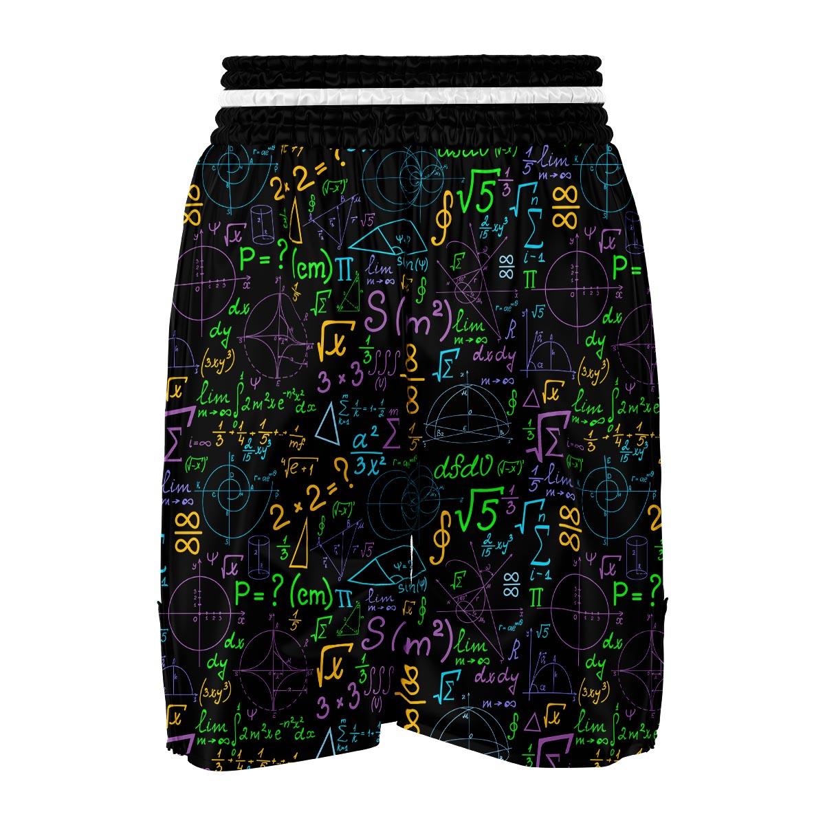 Math Pattern Print Boxing Shorts-grizzshop