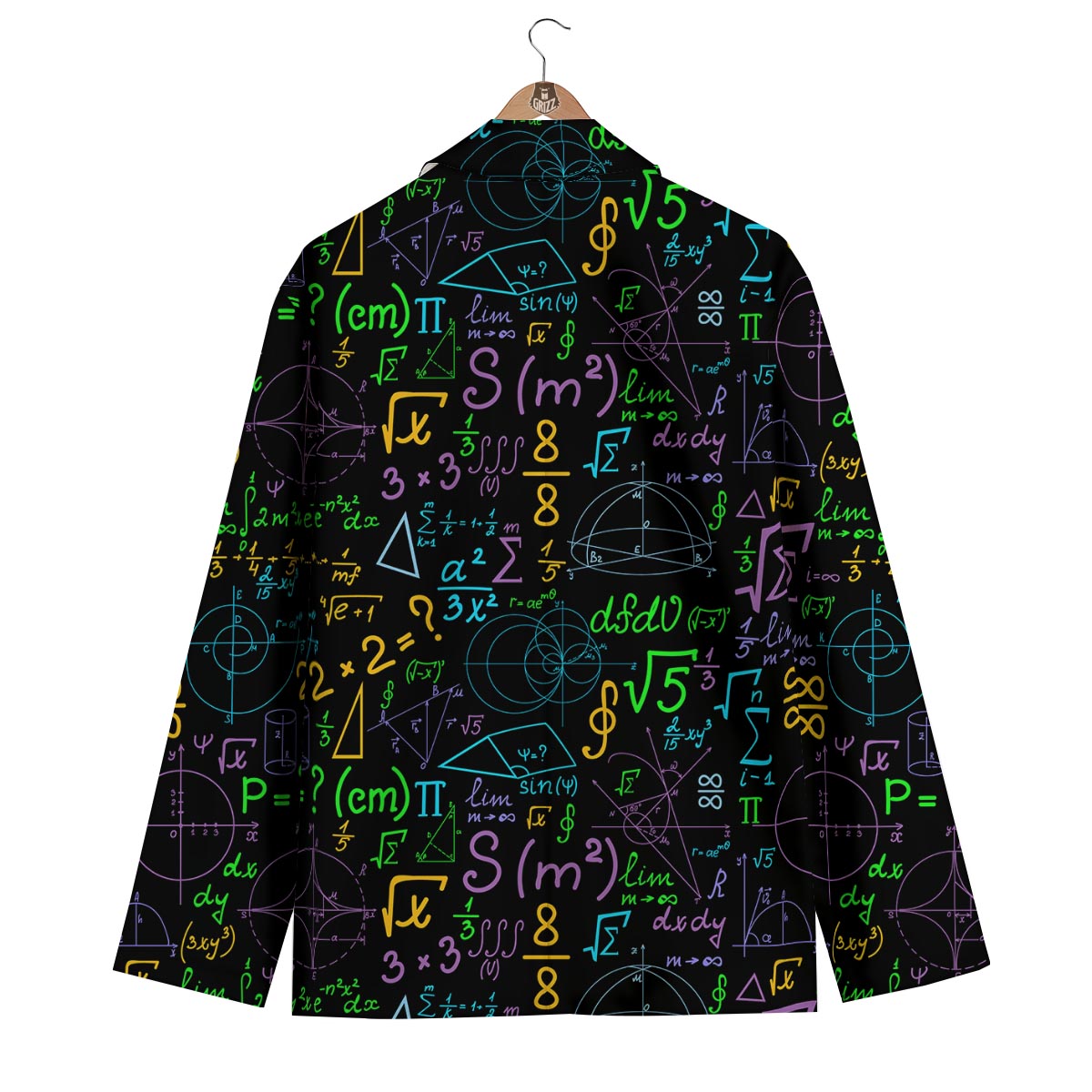 Math Pattern Print Men's Blazer-grizzshop