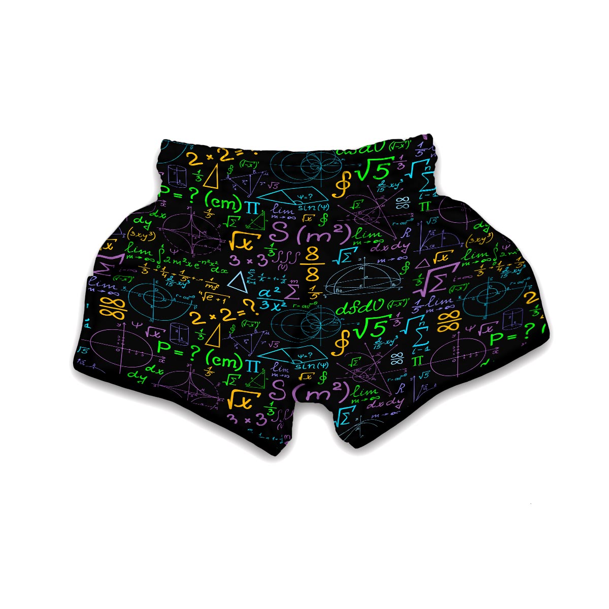 Math Pattern Print Muay Thai Boxing Shorts-grizzshop