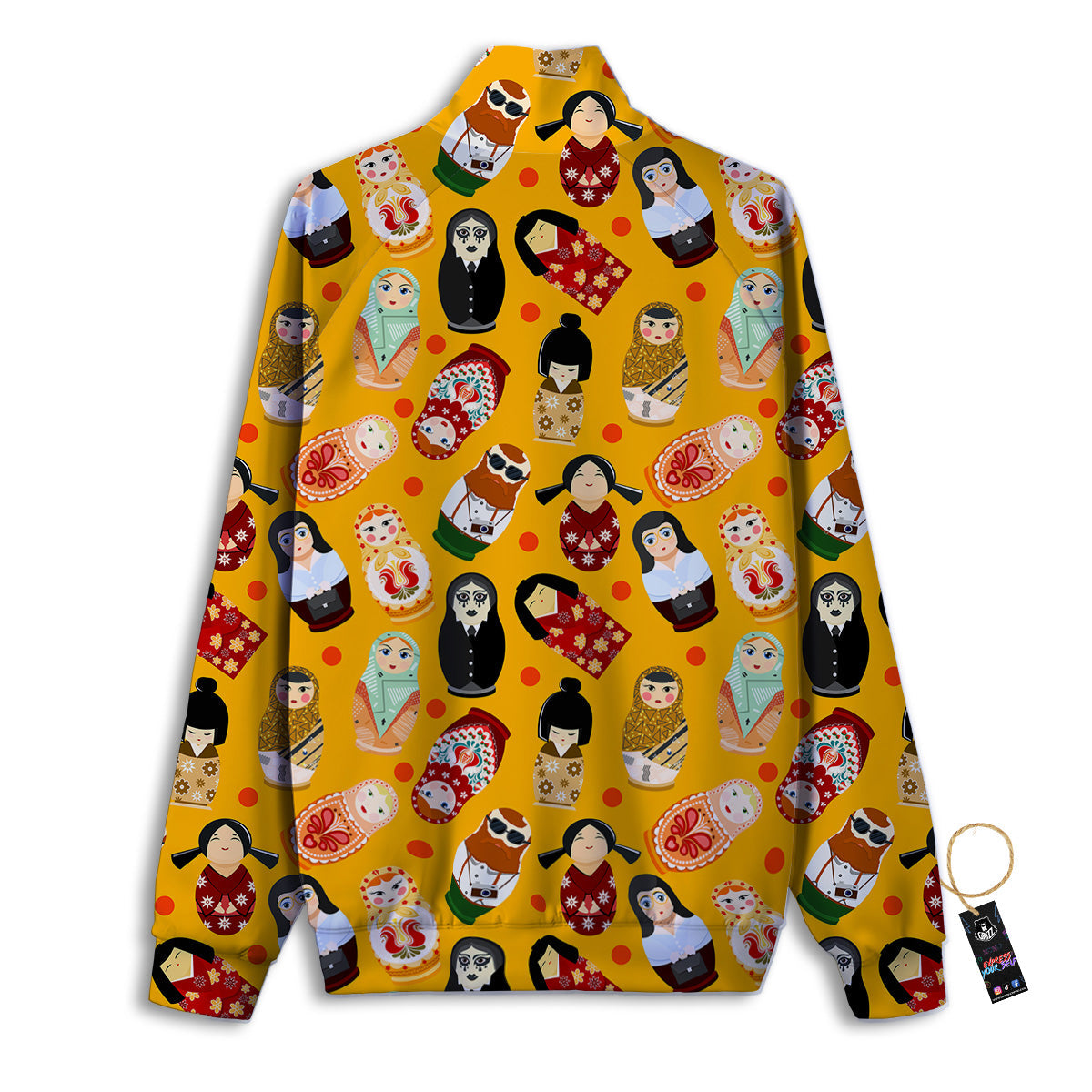 Matryoshka Doll Yellow Print Pattern Track Jacket-grizzshop