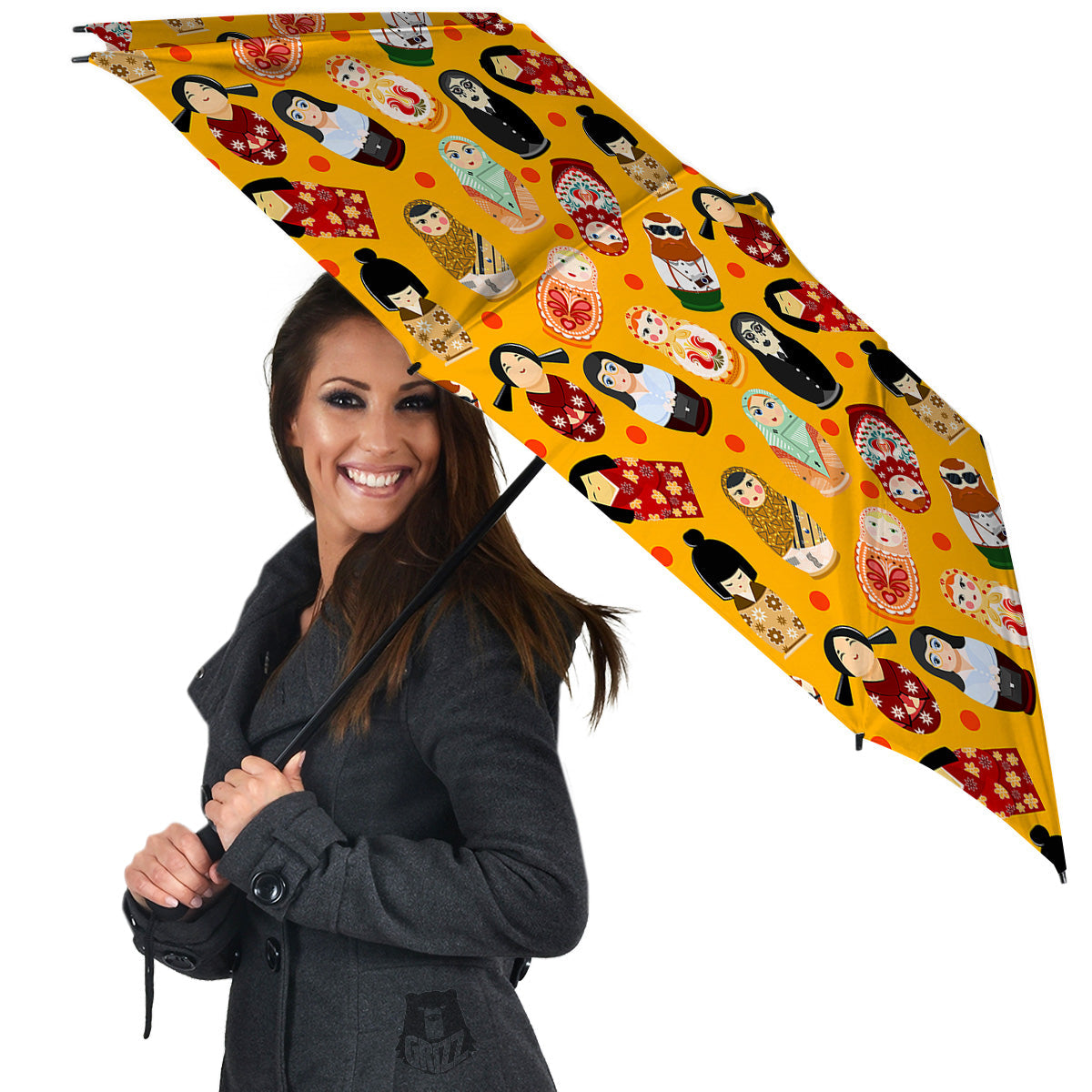 Matryoshka Doll Yellow Print Pattern Umbrella-grizzshop