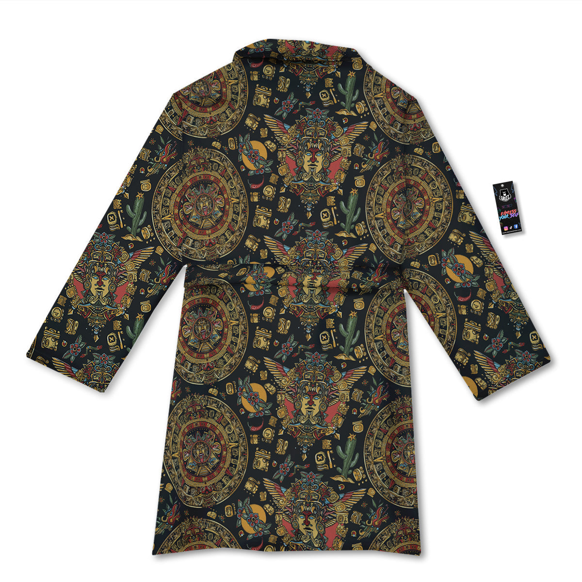 Maya Ancient Print Pattern Bathrobe-grizzshop