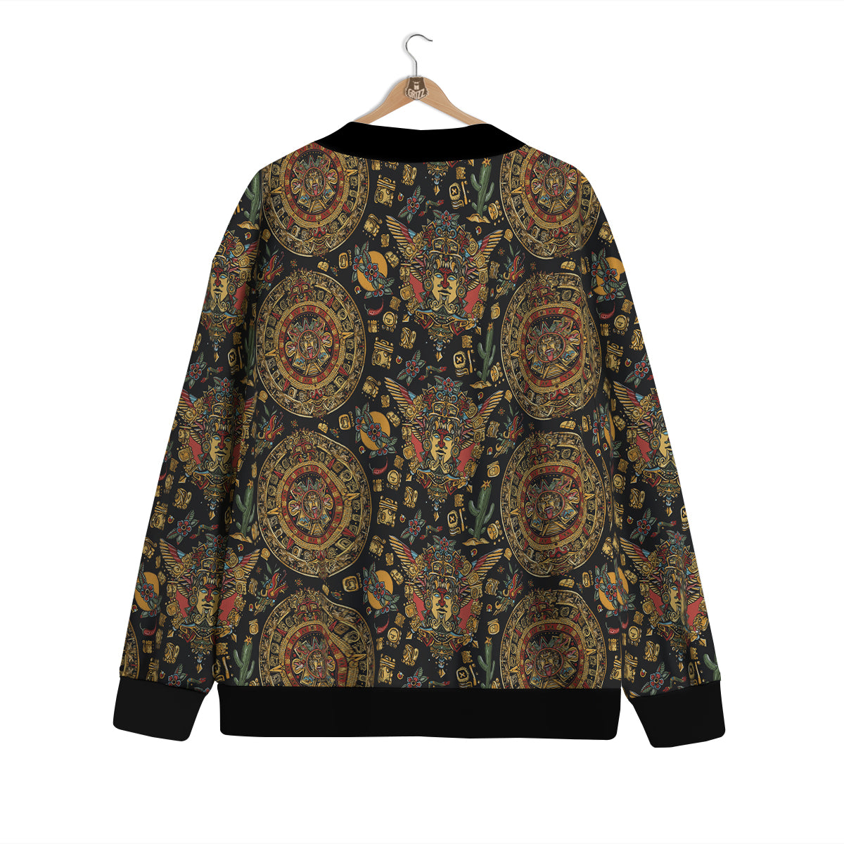 Maya Ancient Print Pattern Cardigan-grizzshop