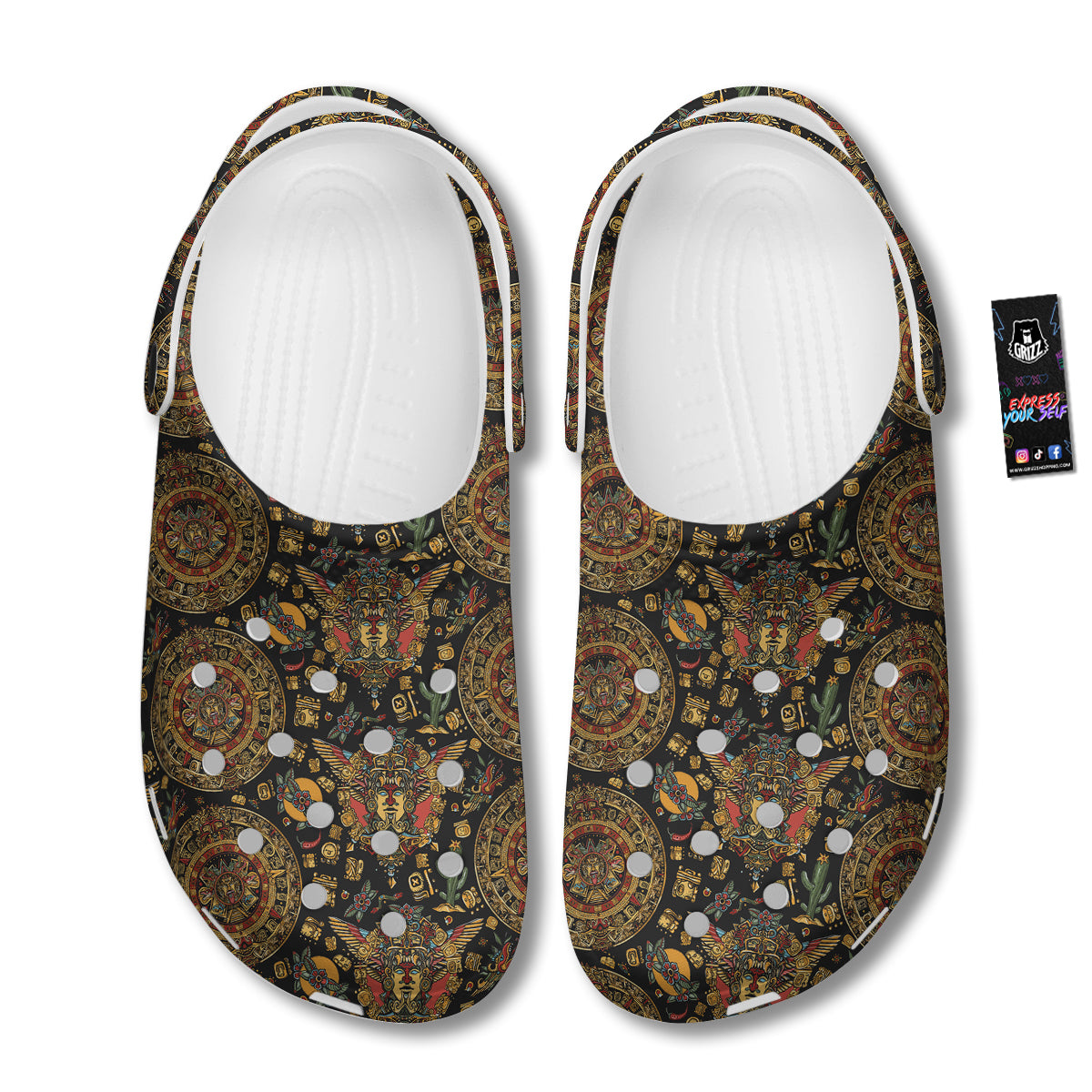 Maya Ancient Print Pattern Clog-grizzshop
