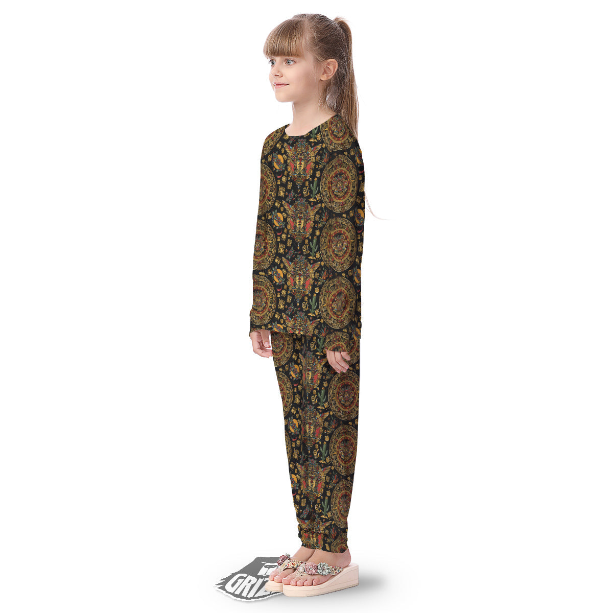 Maya Ancient Print Pattern Kid's Pajamas-grizzshop