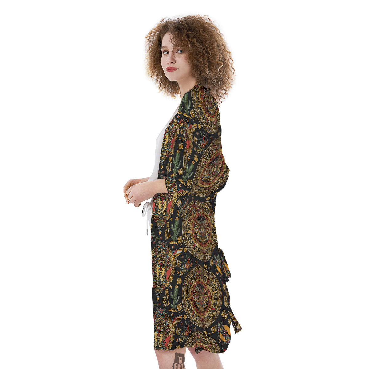 Maya Ancient Print Pattern Kimono-grizzshop