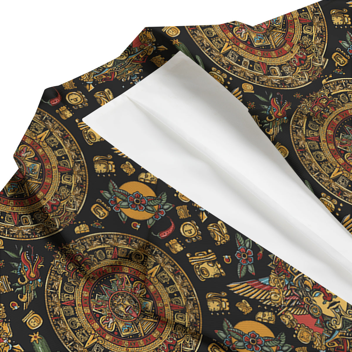 Maya Ancient Print Pattern Men's Blazer-grizzshop