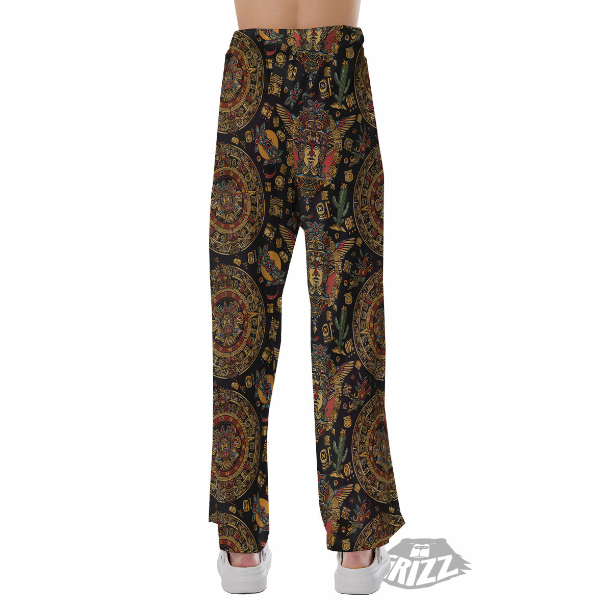 Maya Ancient Print Pattern Pajama Pants-grizzshop