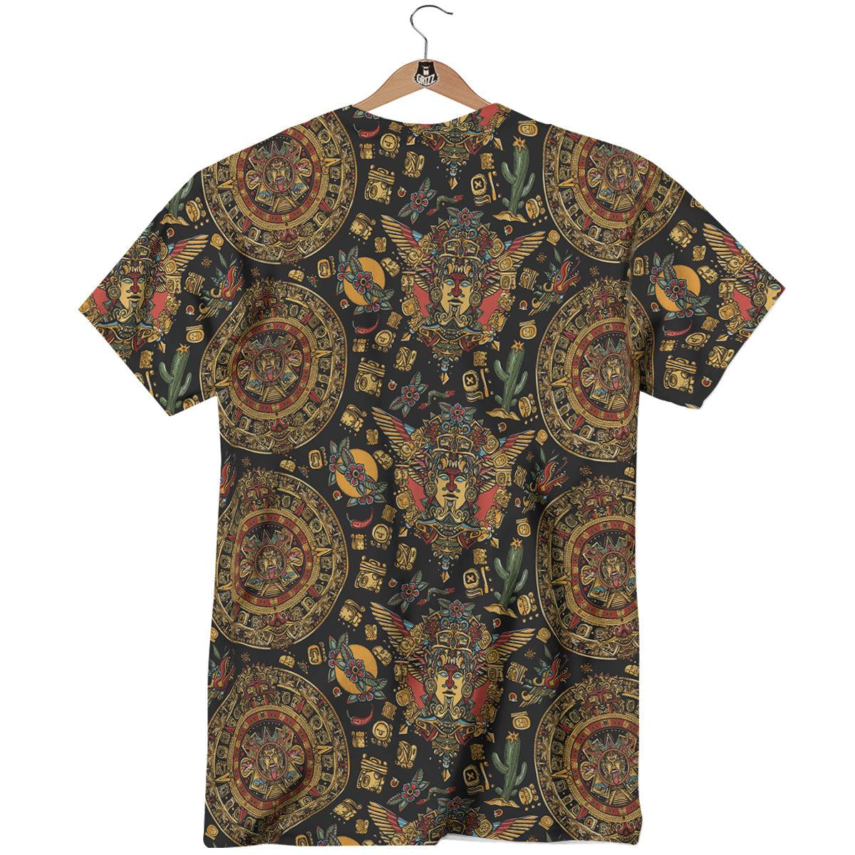 Maya Ancient Print Pattern T-Shirt-grizzshop
