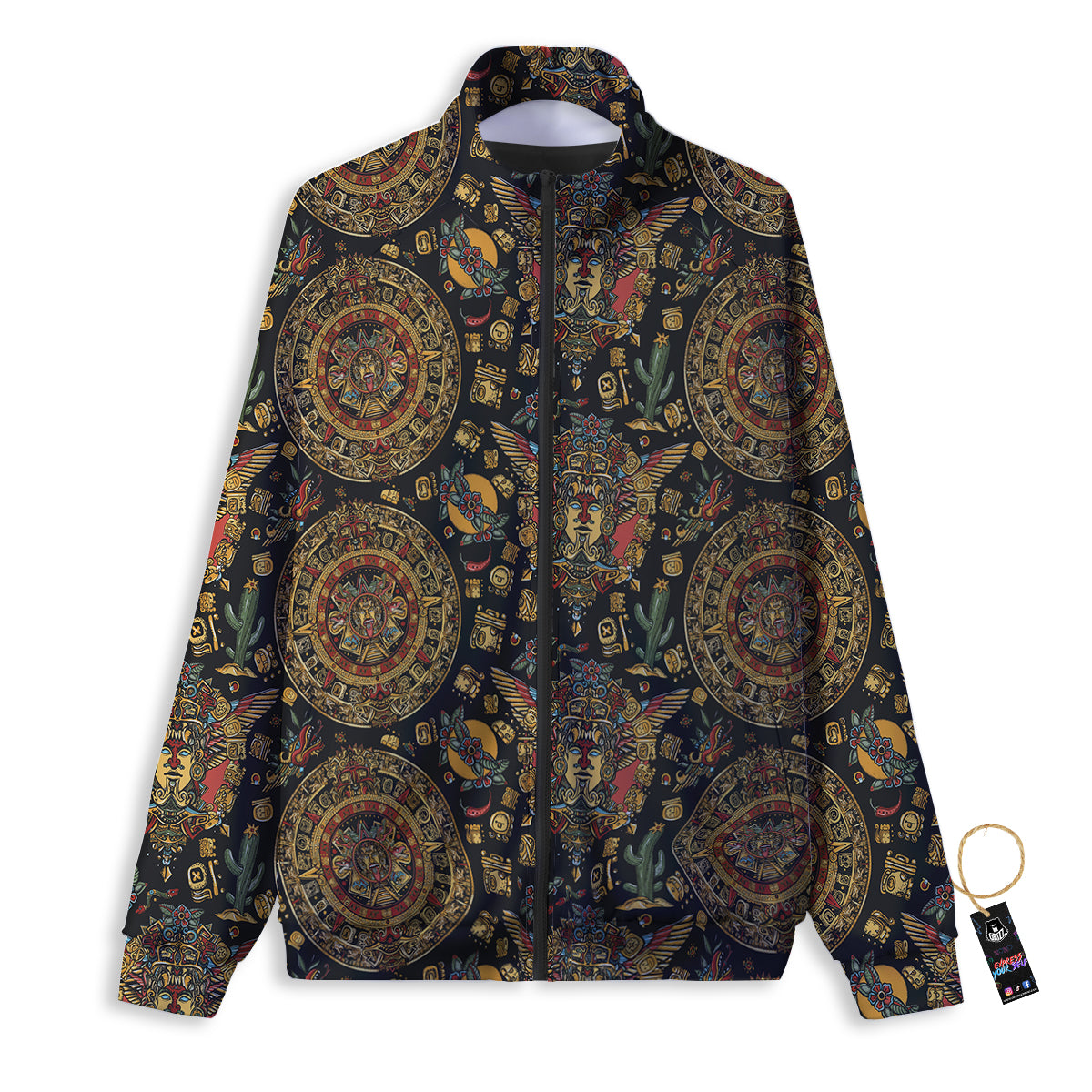 Maya Ancient Print Pattern Track Jacket-grizzshop
