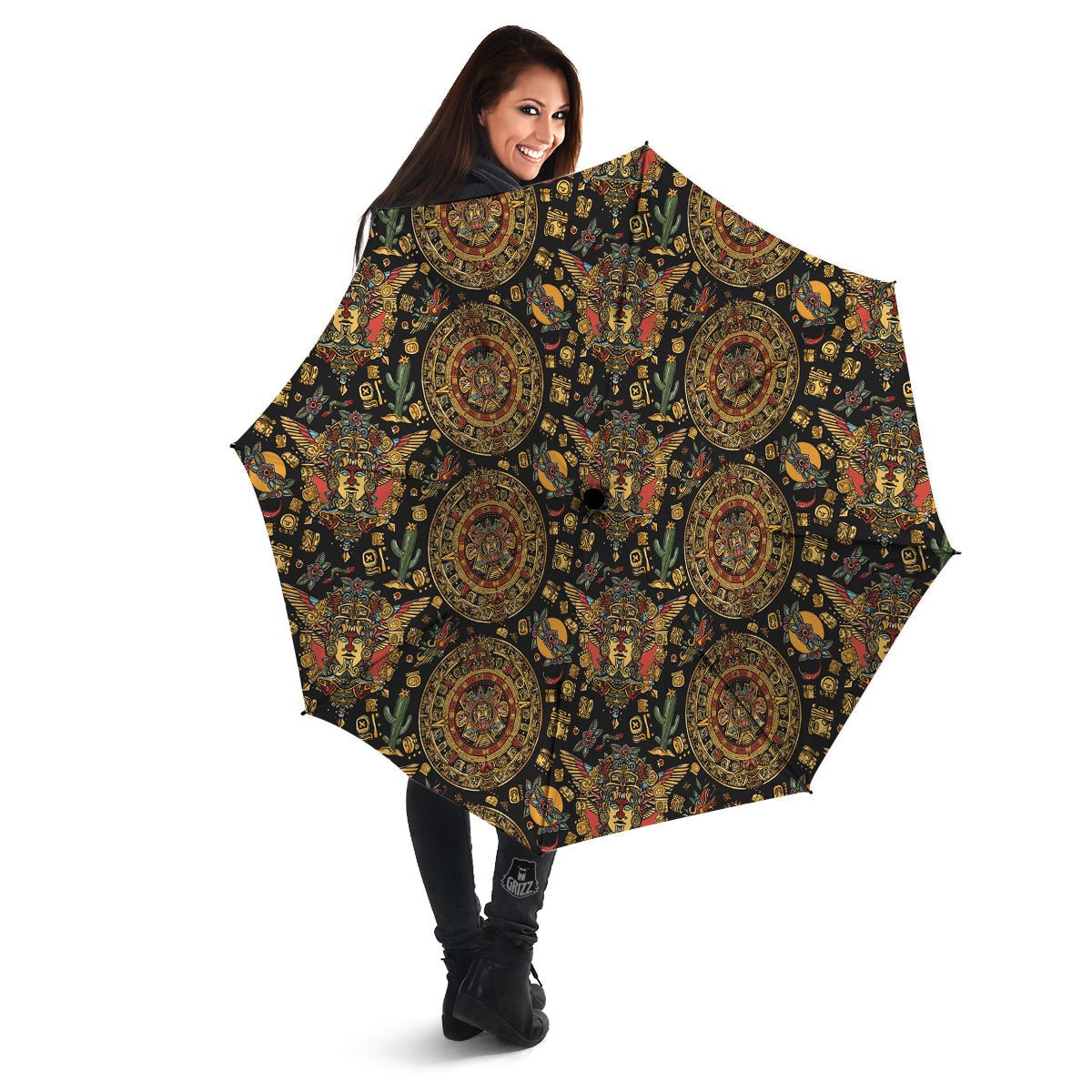 Maya Ancient Print Pattern Umbrella-grizzshop