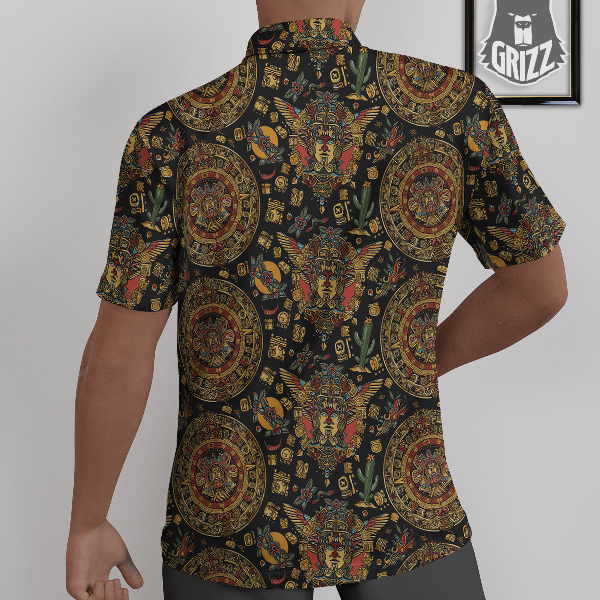 Maya Ancient Print Pattern Untucked Shirts-grizzshop