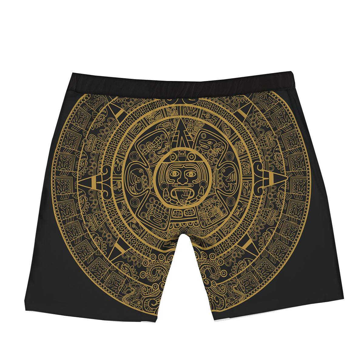 Maya Calendar Yellow And Black Print Boxer Briefs-grizzshop