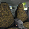 Maya Calendar Yellow And Black Print Car Seat Covers-grizzshop