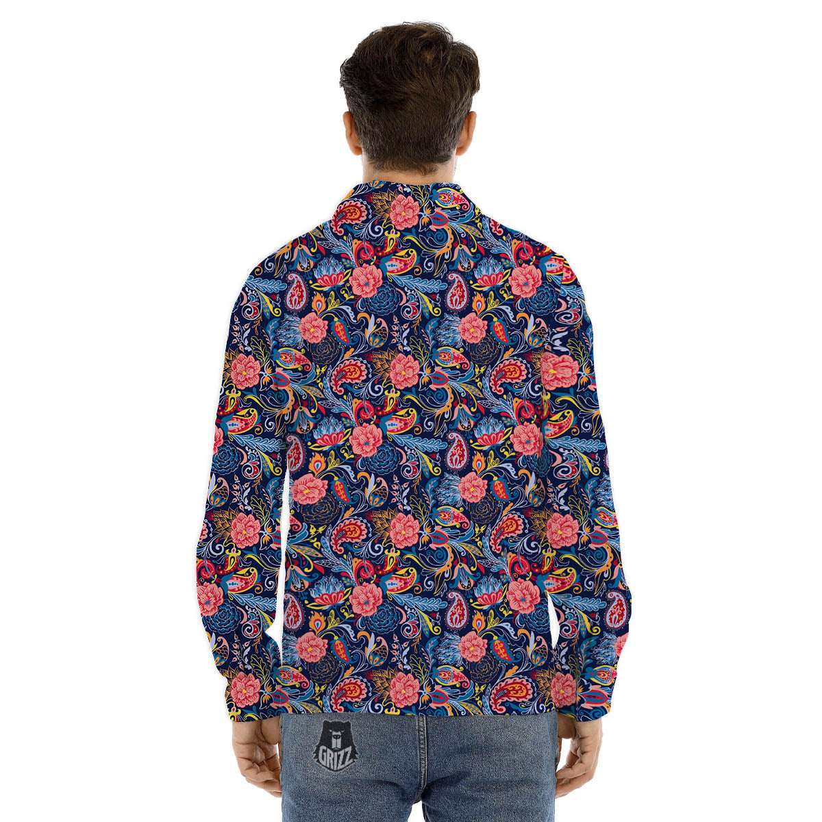 Maya Calendar Yellow And Black Print Men's Dress Shirts-grizzshop