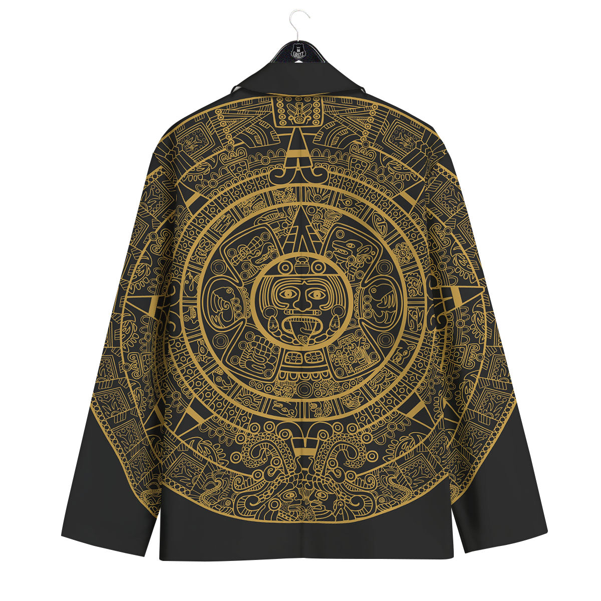 Maya Calendar Yellow And Black Print Men's Sport Coat-grizzshop