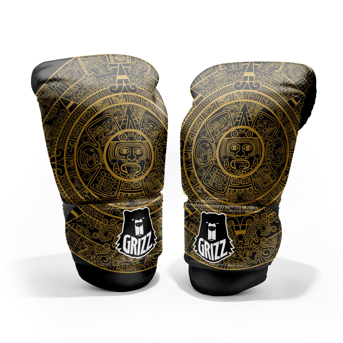Maya Calendar Yellow And Black Print Pro Boxing Glove