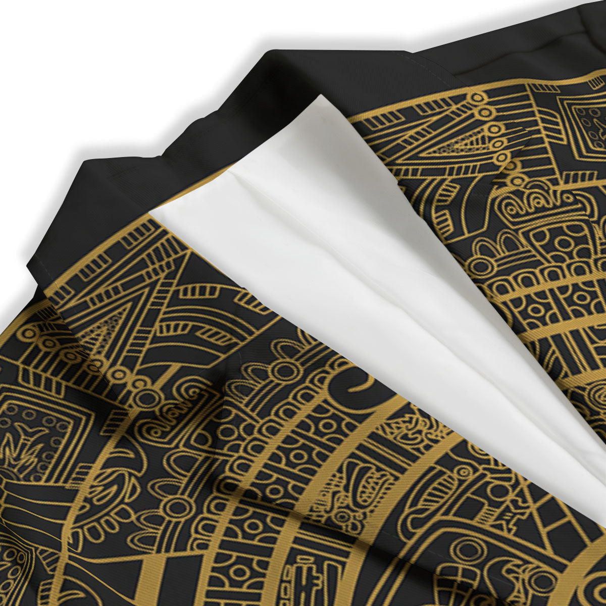 Maya Calendar Yellow And Black Print Women's Blazer-grizzshop