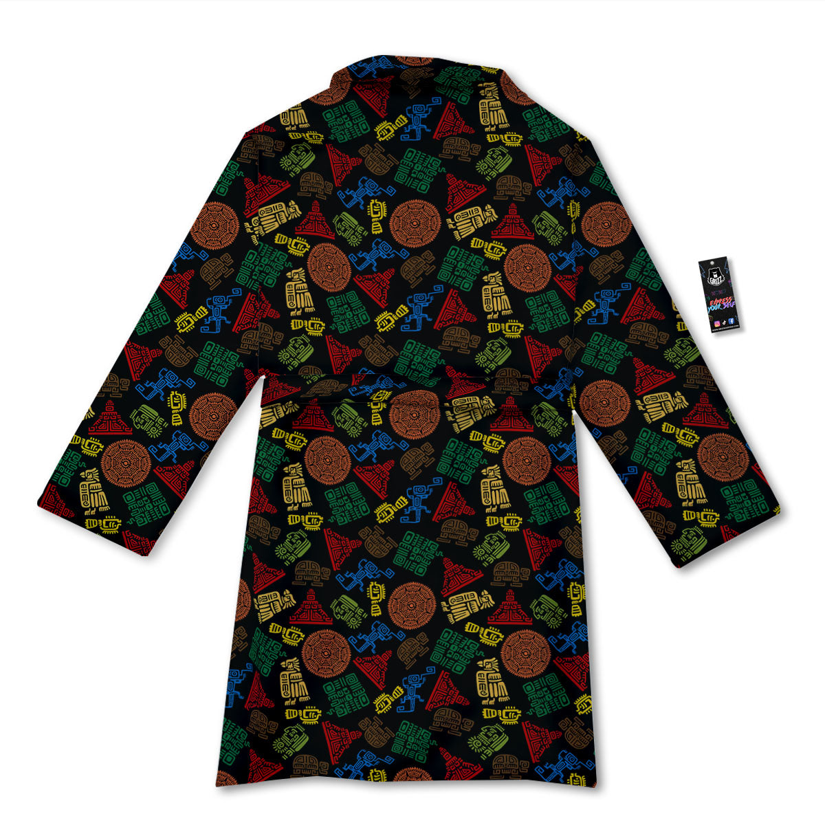 Maya Colorful Print Pattern Bathrobe-grizzshop