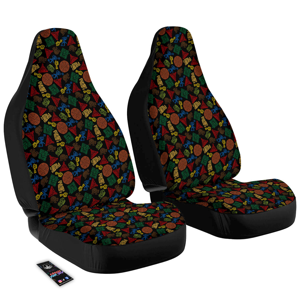 Maya Colorful Print Pattern Car Seat Covers-grizzshop