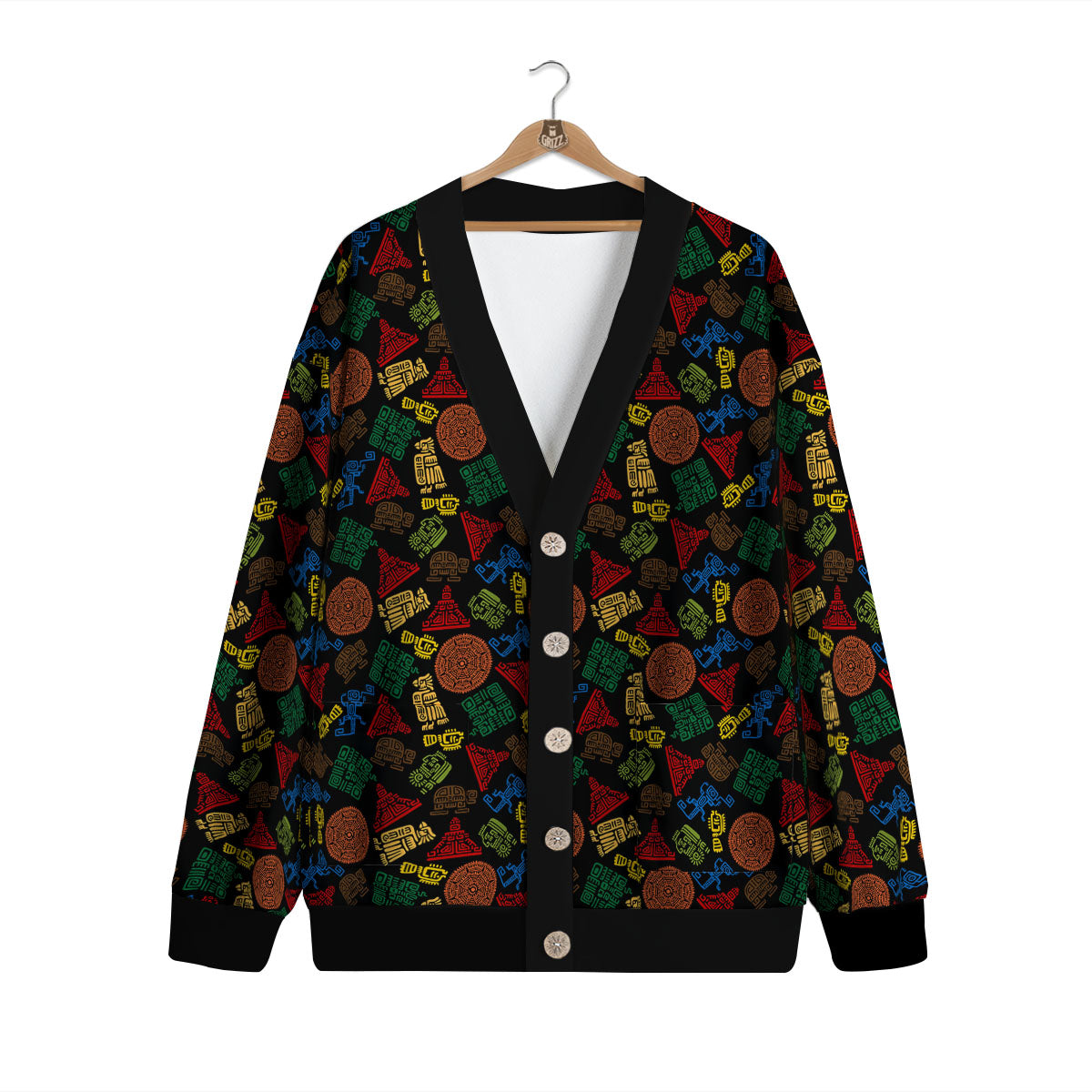 Maya Colorful Print Pattern Cardigan-grizzshop
