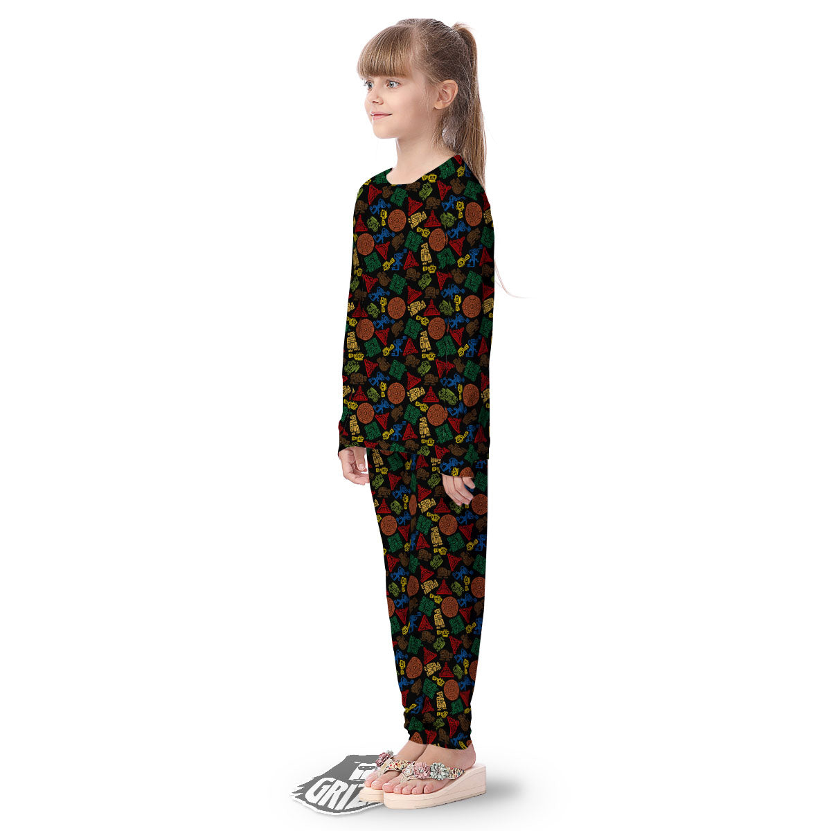 Maya Colorful Print Pattern Kid's Pajamas-grizzshop