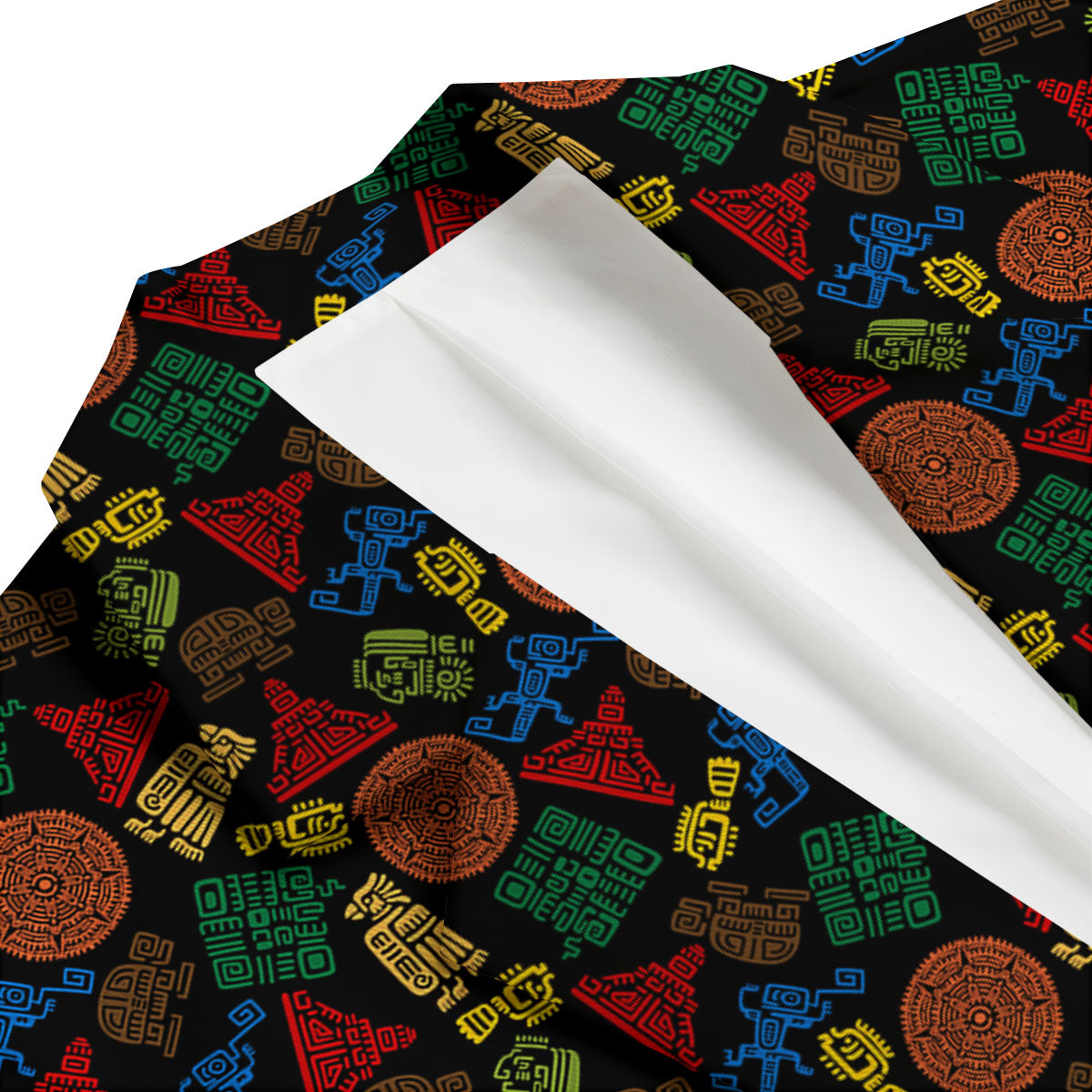 Maya Colorful Print Pattern Men's Blazer-grizzshop